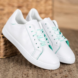 SHELOVET Scarpe super sportive bianco verde 1