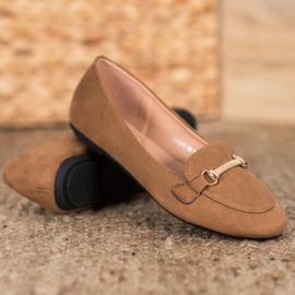 SHELOVET Ballerine in camoscio marrone 1