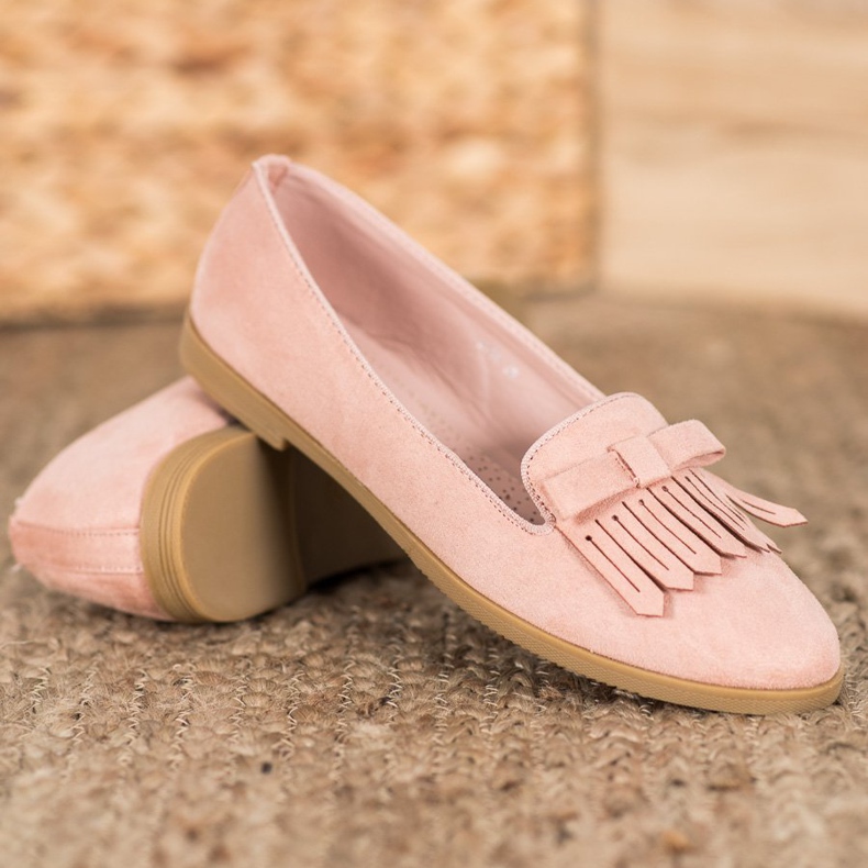 Coura Signori classici in pelle scamosciata rosa 1