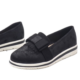 Scarpe nere opache sulla zeppa YT-8 nero 1