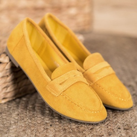 SHELOVET Mocassini casual in pelle scamosciata giallo 1