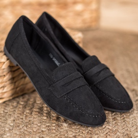 SHELOVET Mocassini casual in pelle scamosciata nero 1