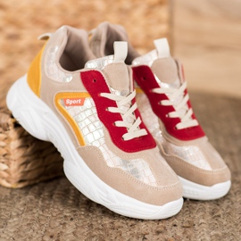 SHELOVET Sneakers sportive in pelle scamosciata multicolore 1