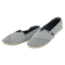 Wishot Sneaker a righe comoda e alla moda 32-065, bianca e blu bianco 2