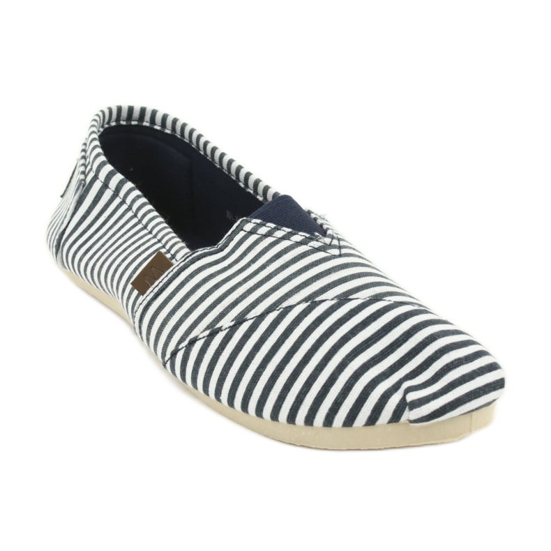 Wishot Sneaker a righe comoda e alla moda 32-065, bianca e blu bianco 1