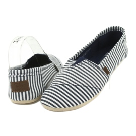 Wishot Sneaker a righe comoda e alla moda 32-065, bianca e blu bianco 3