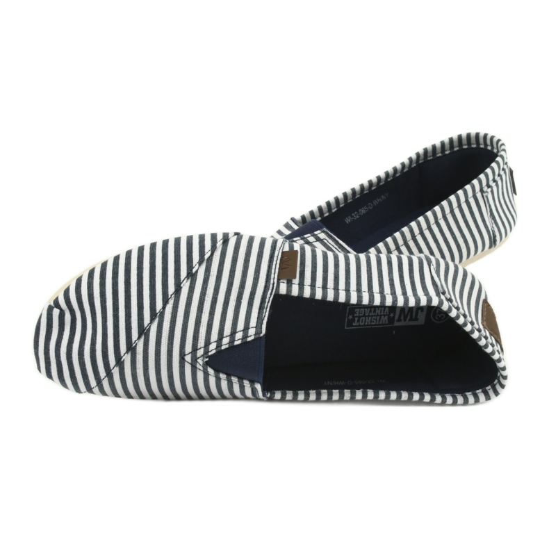 Wishot Sneaker a righe comoda e alla moda 32-065, bianca e blu 5