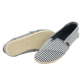 Wishot Sneaker a righe comoda e alla moda 32-065, bianca e blu bianco 4