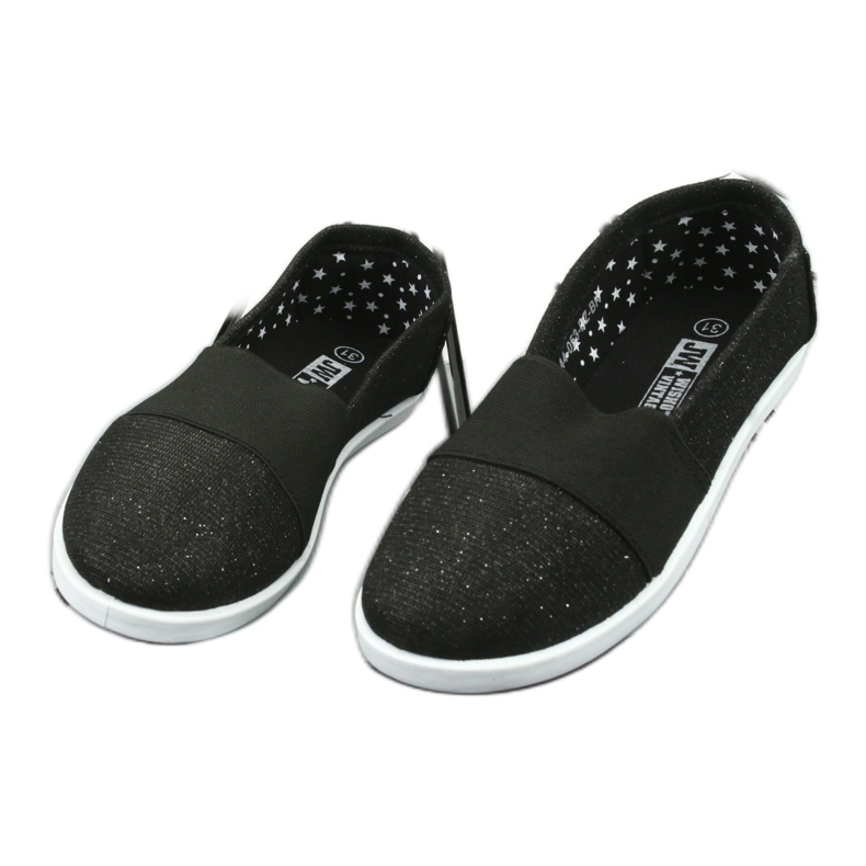 Wishot Sneaker nere e sciatte brillanti per ragazze 44-053 nero 2