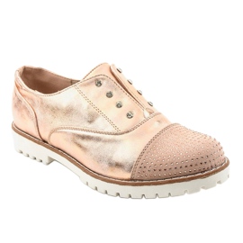 Scarpe slip-on dorate con borchie GF-FD9 d'oro 1