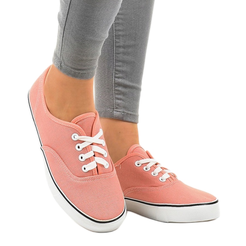 Sneakers classiche da donna color salmone DTS92A-36 multicolore arancia rosa 1
