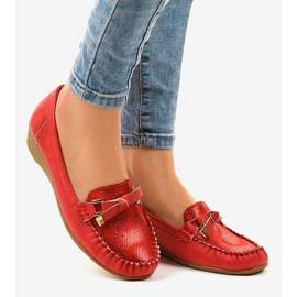 Scarpe con zeppa rosse opache BO-303 rosso 2