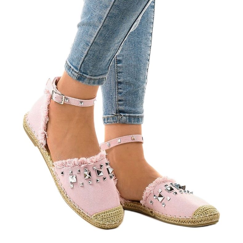 Espadrillas rosa con 2399 borchie 1