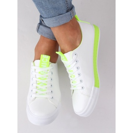 Sneakers da donna bianche e verdi A88-23 Green bianco verde 1