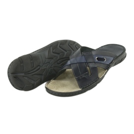 Comode pantofole in pelle Naszbut 055 blu navy blu 4