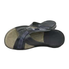 Comode pantofole in pelle Naszbut 055 blu navy blu 5