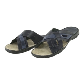 Comode pantofole in pelle Naszbut 055 blu navy blu 3