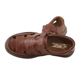 Scarpe estive con velcro, Naszbut 968, marrone 5