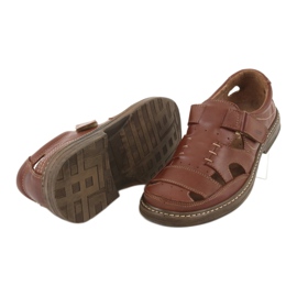 Scarpe estive con velcro, Naszbut 968, marrone 4