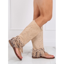 Infradito Boho con tomaia beige NS130P Beige 1