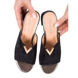 Pantofole VINCEZA in camoscio nero 2