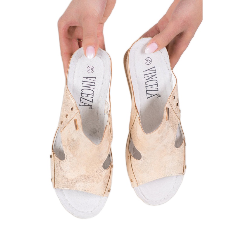 VINCEZA Sandali con Zeppa d'oro 2