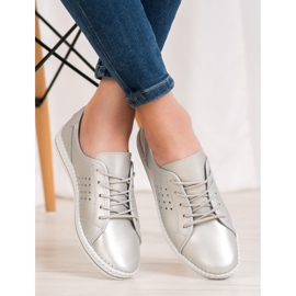 Kylie Scarpe stringate in pelle grigio 1