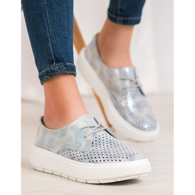 Goodin Scarpe in pelle leggera grigio 1