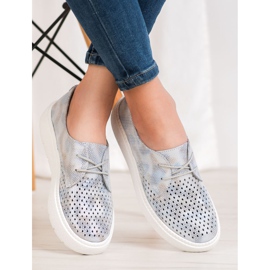 Goodin Scarpe in pelle leggera grigio 2