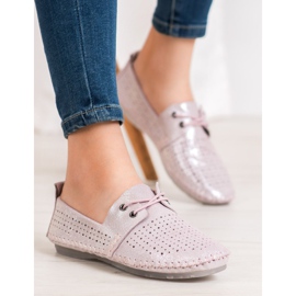 VINCEZA sneakers in pelle rosa 1