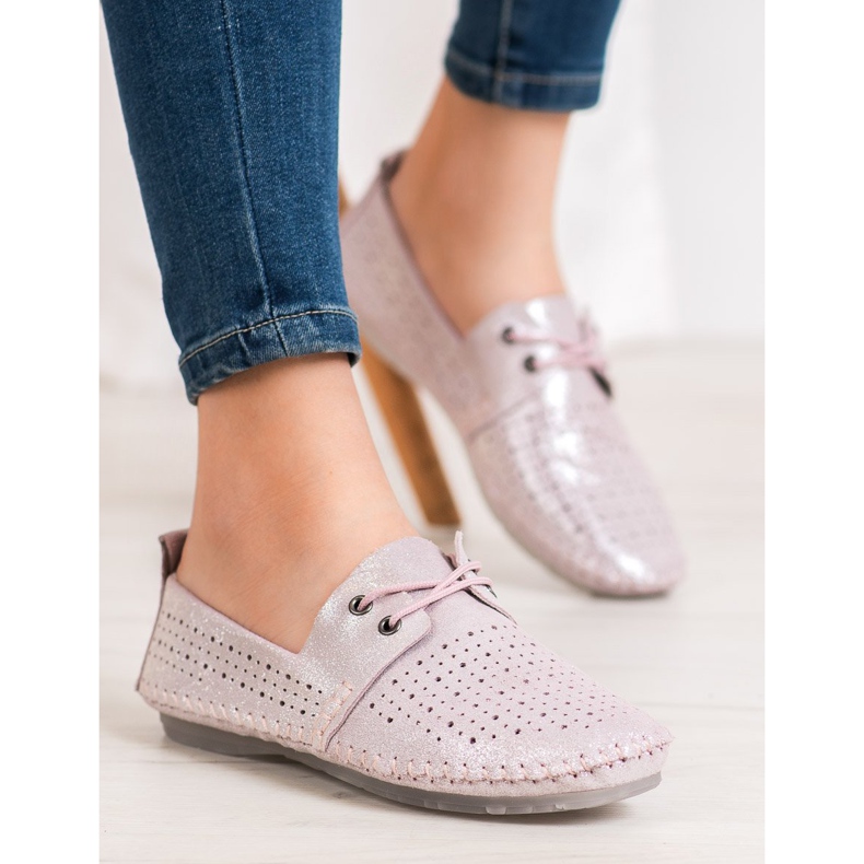 VINCEZA sneakers in pelle rosa 1