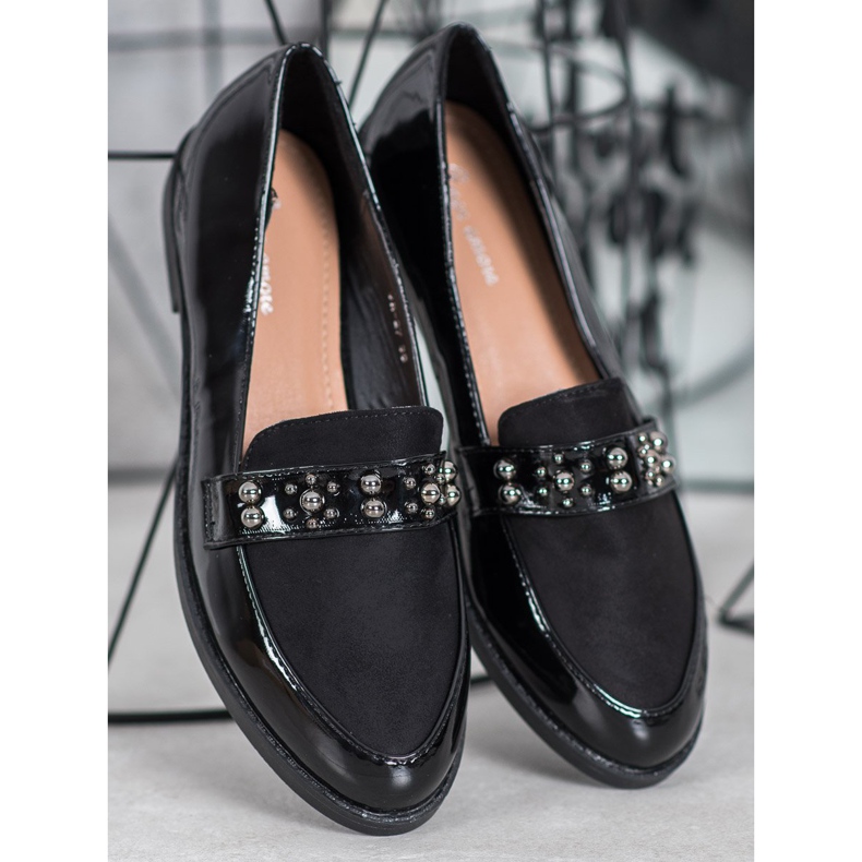 SHELOVET Mocassini laccati nero 1