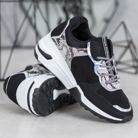 SHELOVET Sneakers con stampa serpente nero 2