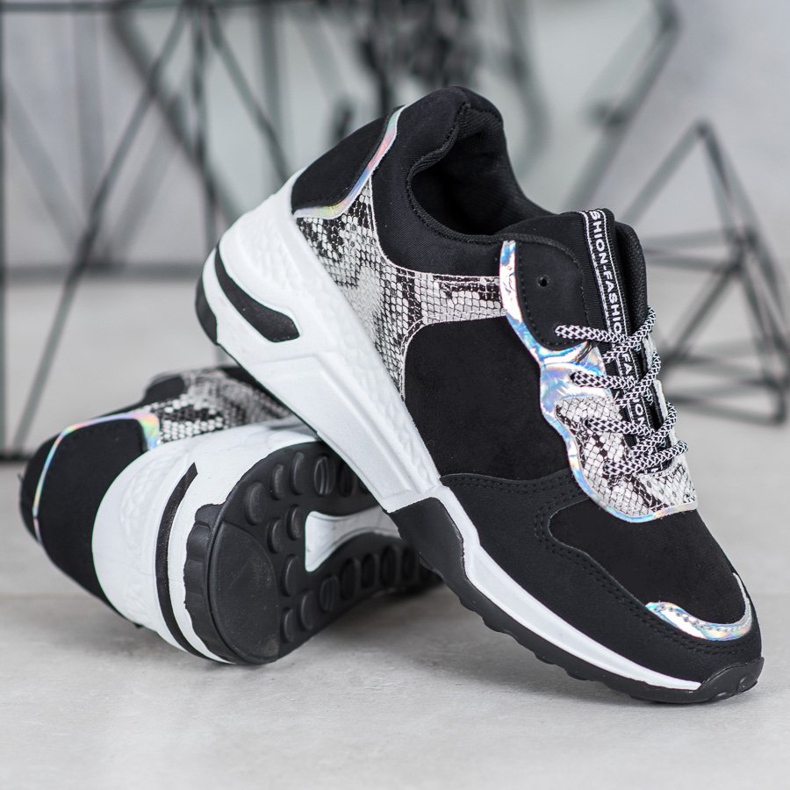 SHELOVET Sneakers con stampa serpente nero 2