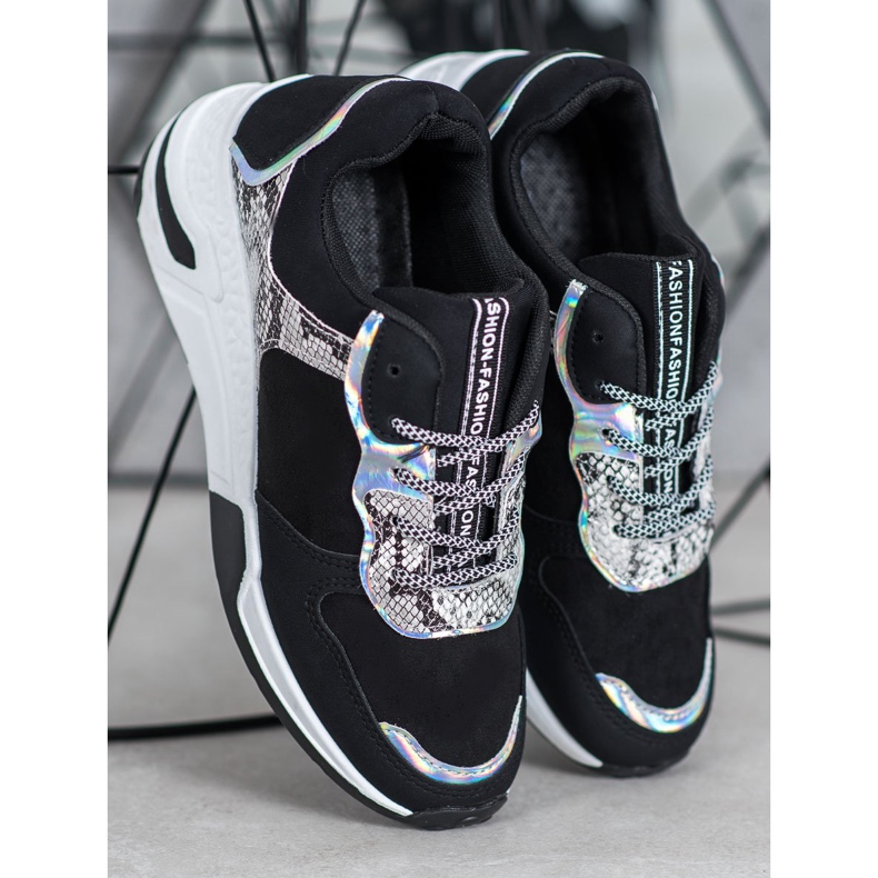 SHELOVET Sneakers con stampa serpente nero 1