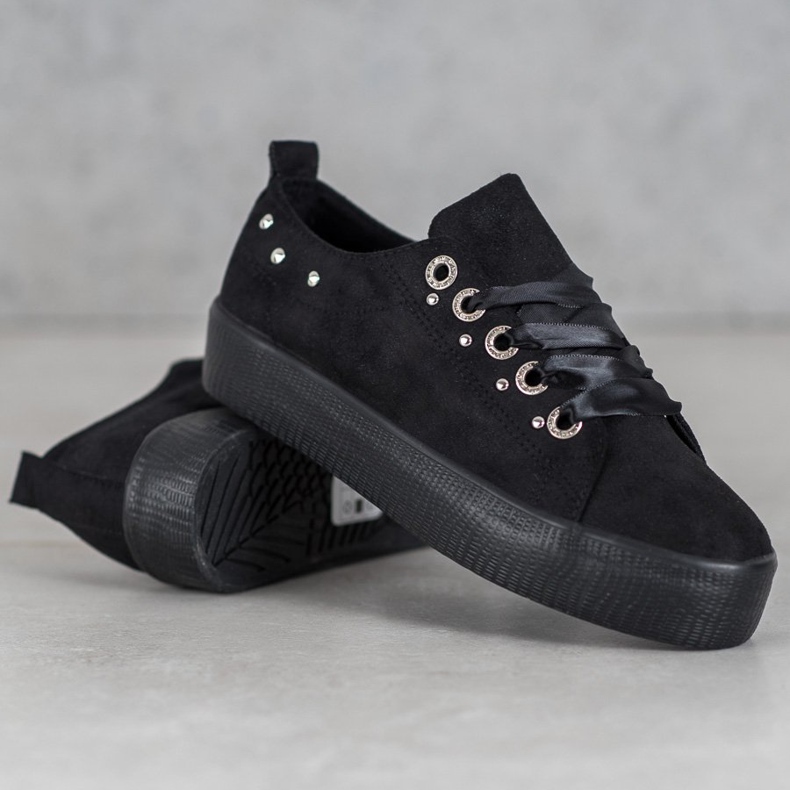 SHELOVET Sneakers in pelle scamosciata nero 1