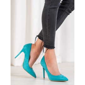 R'S Tacchi in pelle scamosciata blu 2