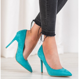 R'S Tacchi in pelle scamosciata blu 1
