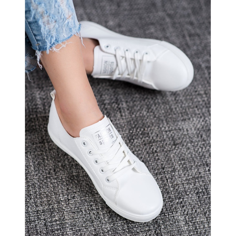 Ideal Shoes Scarpe sportive di moda bianca 2