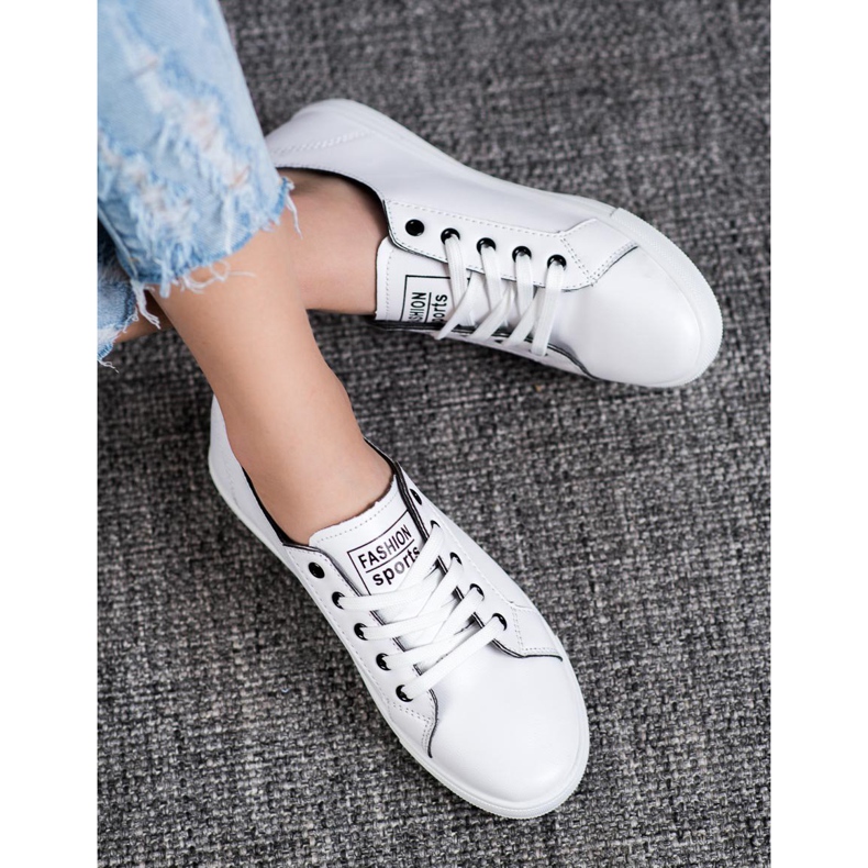 Ideal Shoes Scarpe sportive di moda bianca 1