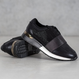 SHELOVET Scarpe sportive con cristalli nero 1