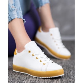 SHELOVET Scarpe Con Suola Colorata bianca 2