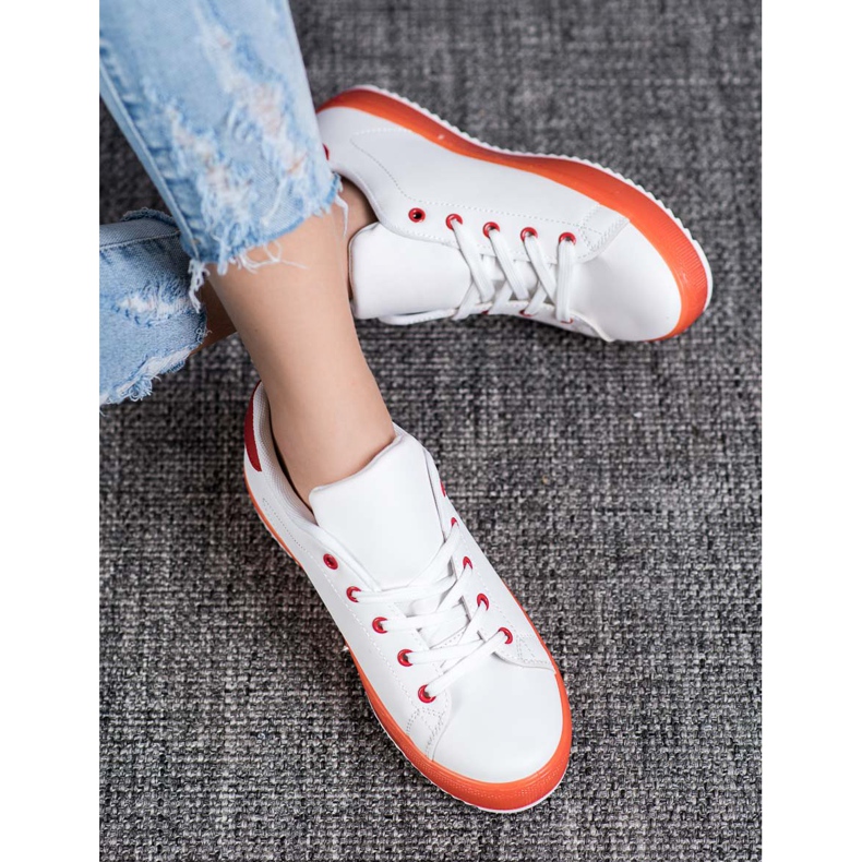 SHELOVET Scarpe Con Suola Colorata bianca 1