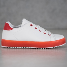SHELOVET Scarpe Con Suola Colorata bianca 2