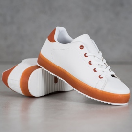 SHELOVET Scarpe Con Suola Colorata bianca 2