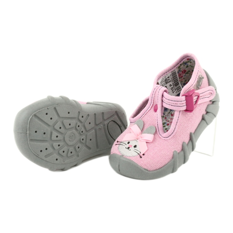 Scarpe per bambini Befado 110P374 rosa grigio 4