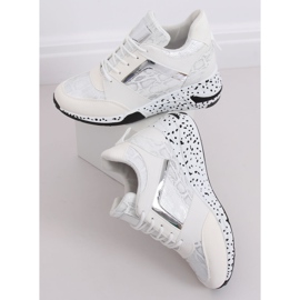 Scarpe sportive bianche sulla zeppa C131 Blanco bianco 2