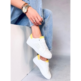 Sneakers da donna bianche e gialle LV101P Yellow bianca 1