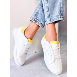Sneakers da donna bianche e gialle LV101P Yellow bianco 2