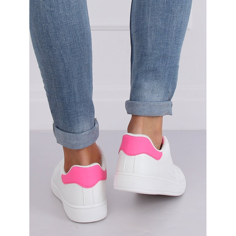 Sneakers da donna bianche e rosa LV101P Peach bianco 2